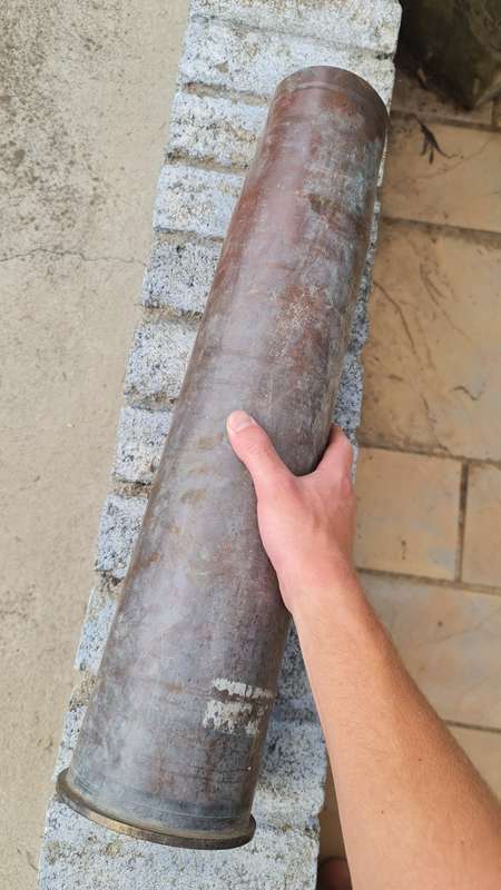 Very Large Vintage Brass Cannon Shell Casing M490 105mm