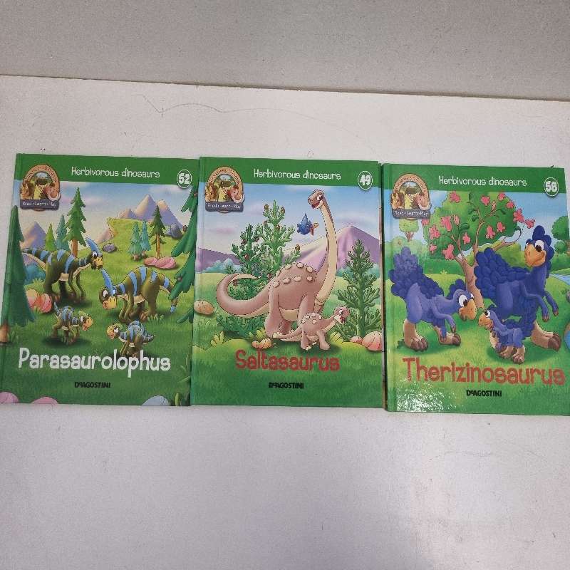 3 x Dinosaurs & Friends books - Herbivorous Dinosaurs - Deagostini books - Great condition