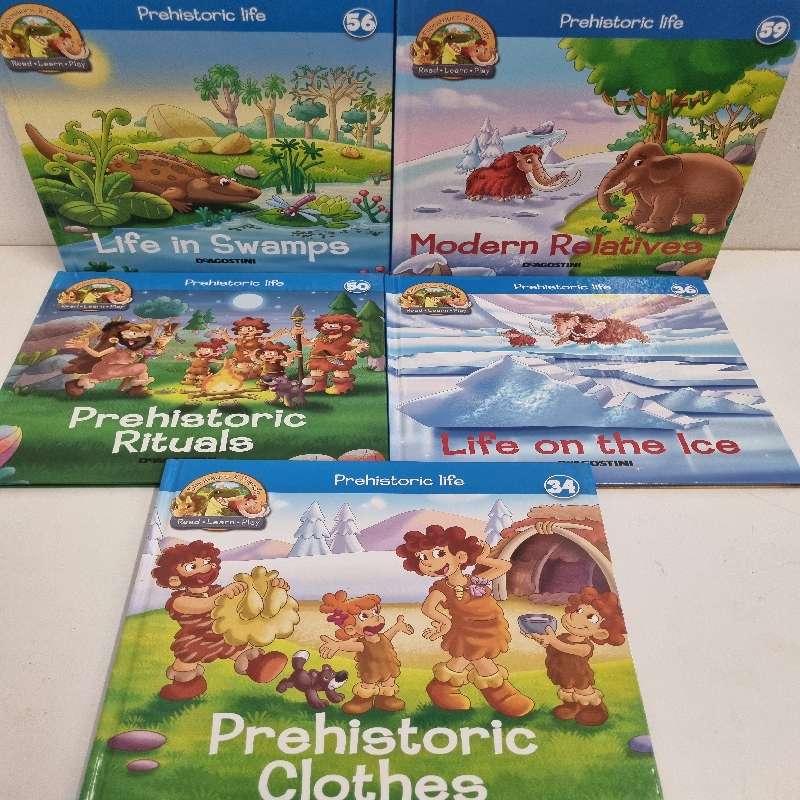 5 x Dinosaurs & Friends books - Prehistoric Life - Deagostini books - Great condition