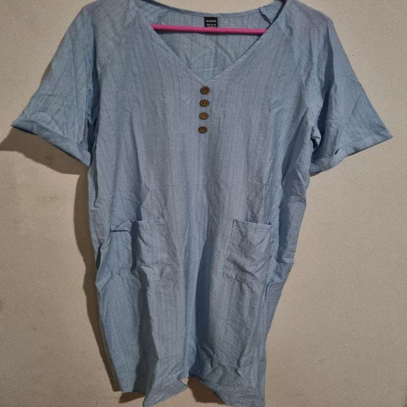 Comfy Blue dress with pockets - Size L - Shein