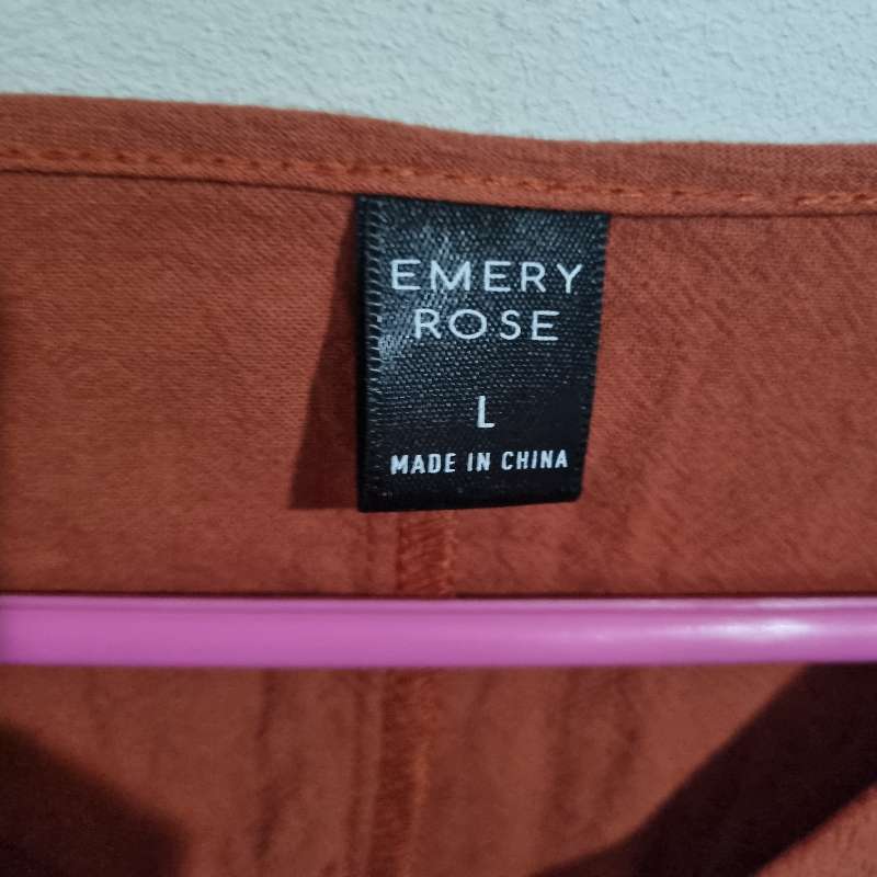Burnt Orange Dress with Pockets - Emery Rose - Size L
