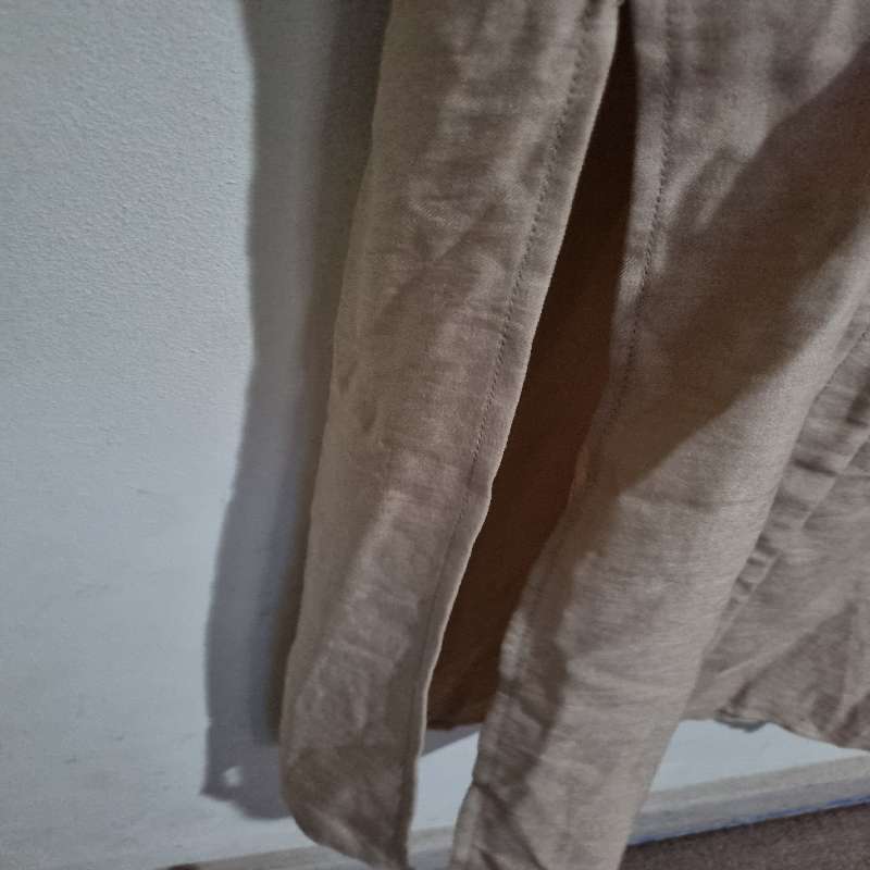 Long Button Down Dress with pockets and side slits - Size L - Shein