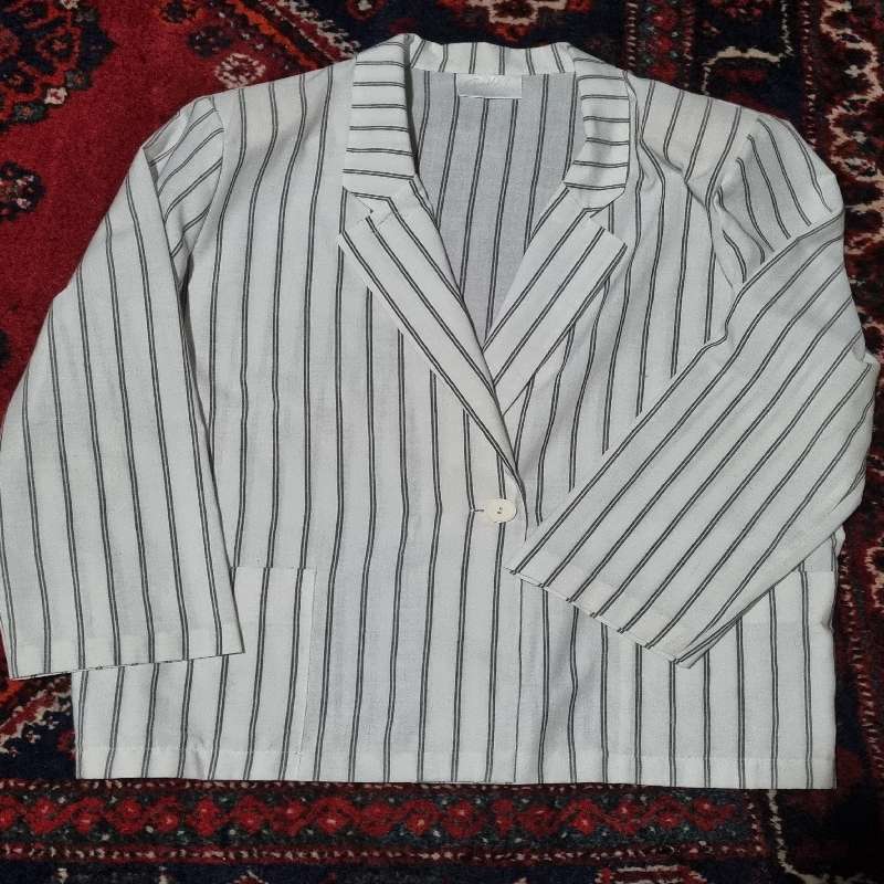 Vintage Retro Striped Jacket - Size 14