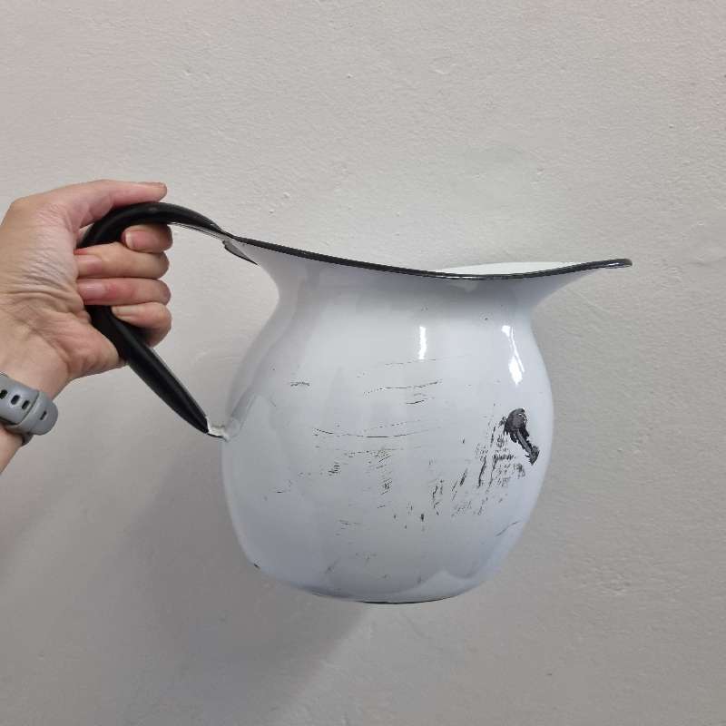 Vintage Enamel Jug - Perfect for flowers or decor piece