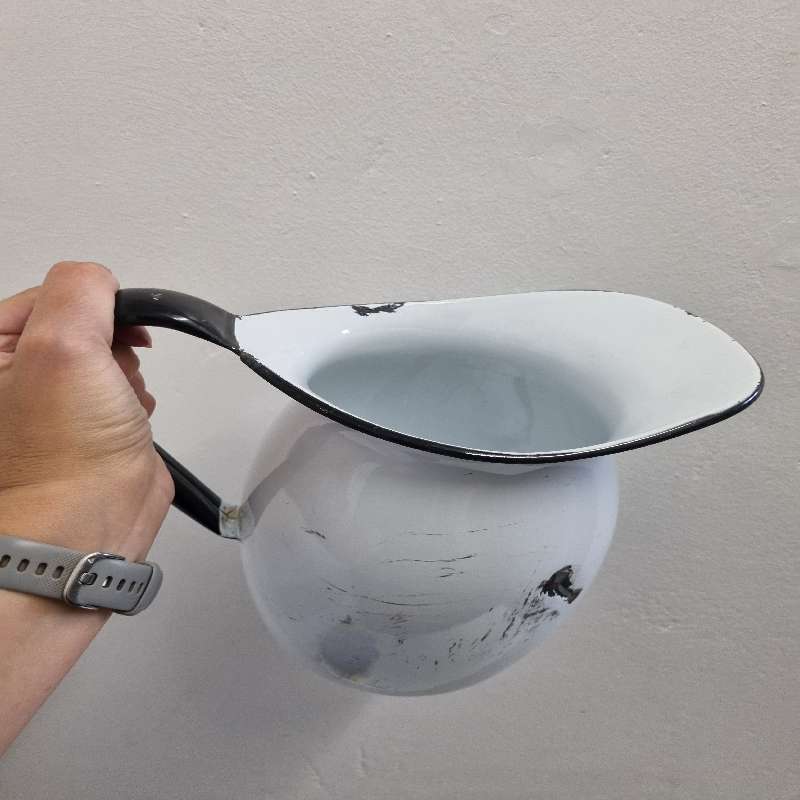 Vintage Enamel Jug - Perfect for flowers or decor piece