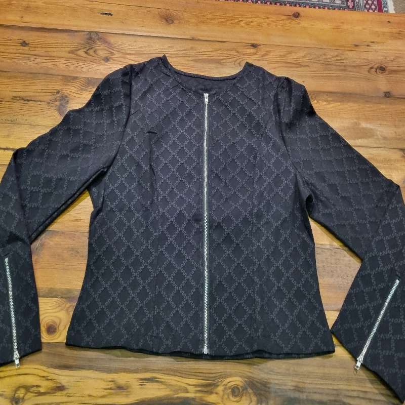 Black Jacket with Zip Detail - Size L - Never worn - Shein