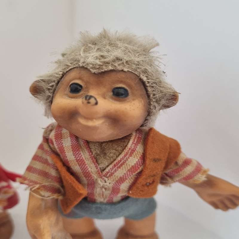 Vintage Collectible Steiff Mucki and Macki Hedgehog Dolls -  1960