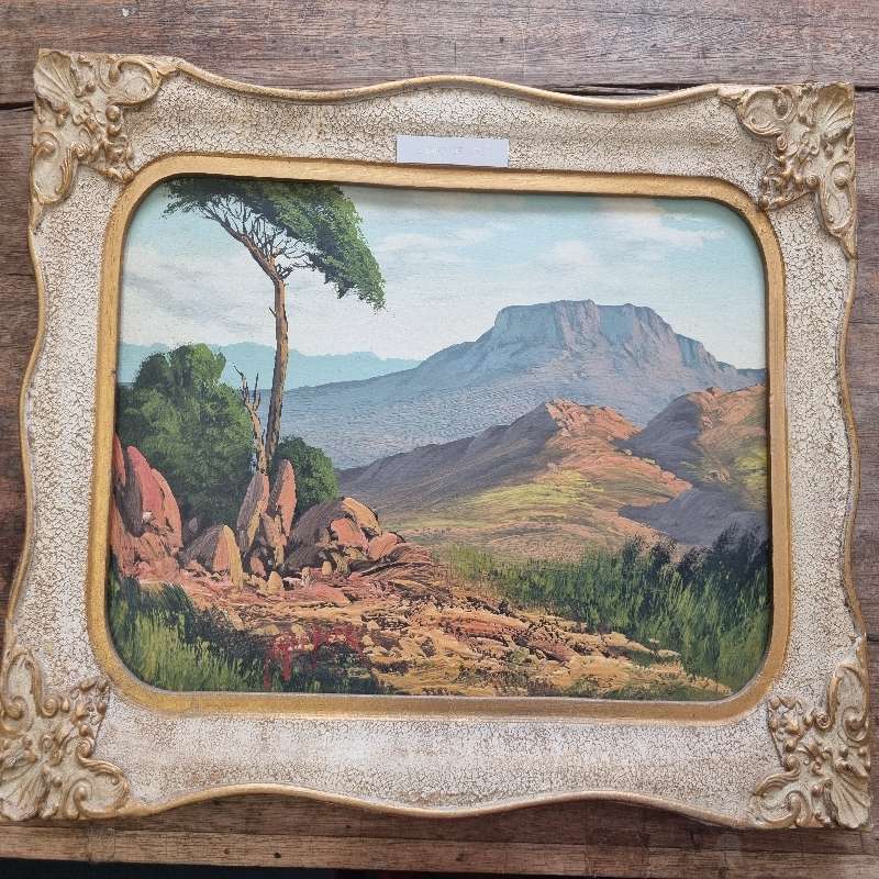 JM De Beer Oil Painting with vintage frame - Size inc frame - 55cm x 47cm