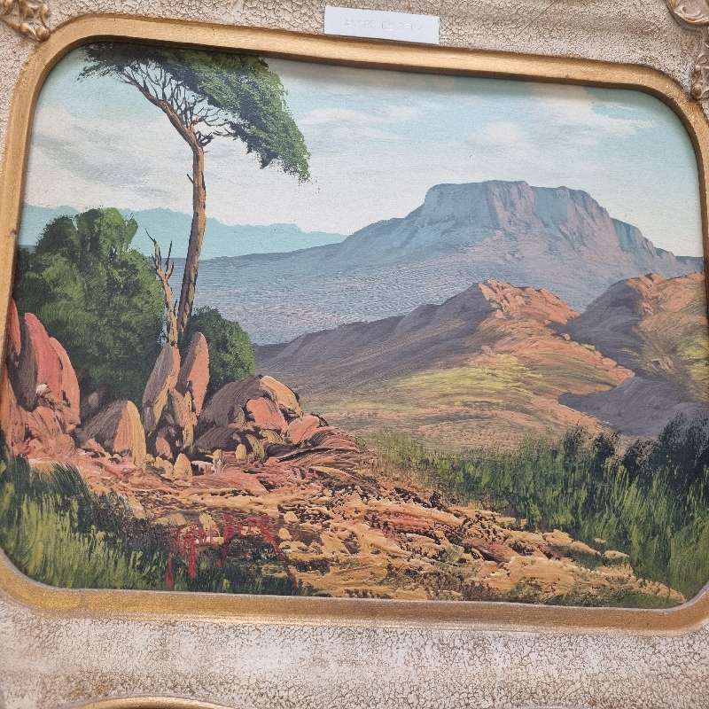 JM De Beer Oil Painting with vintage frame - Size inc frame - 55cm x 47cm