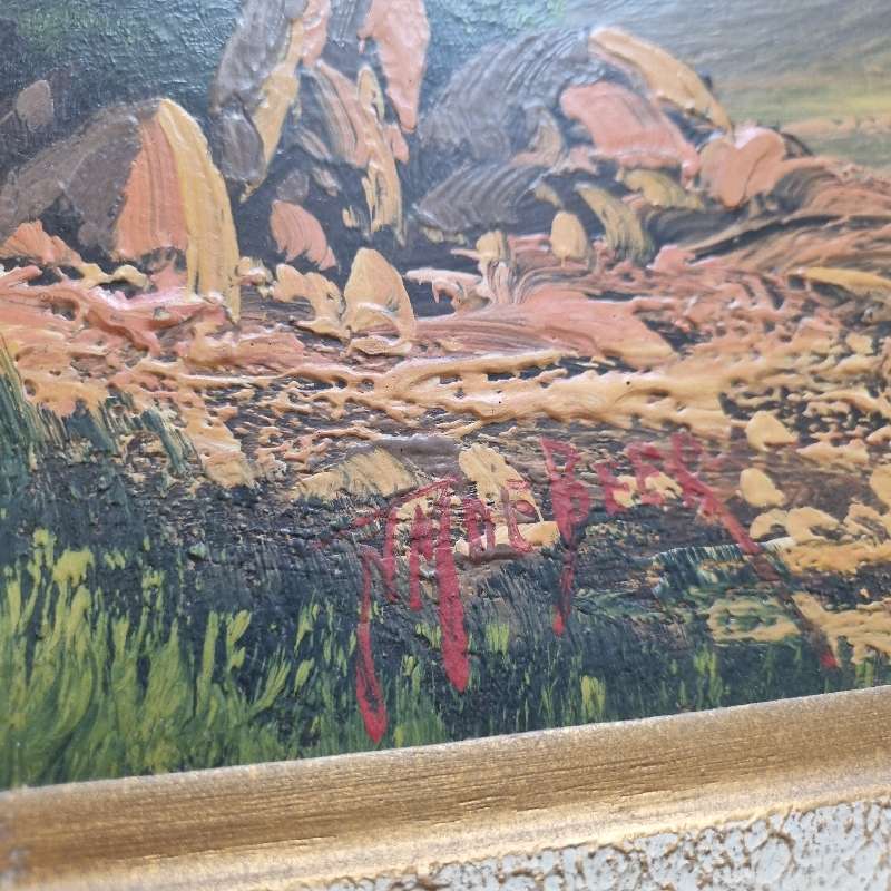 JM De Beer Oil Painting with vintage frame - Size inc frame - 55cm x 47cm