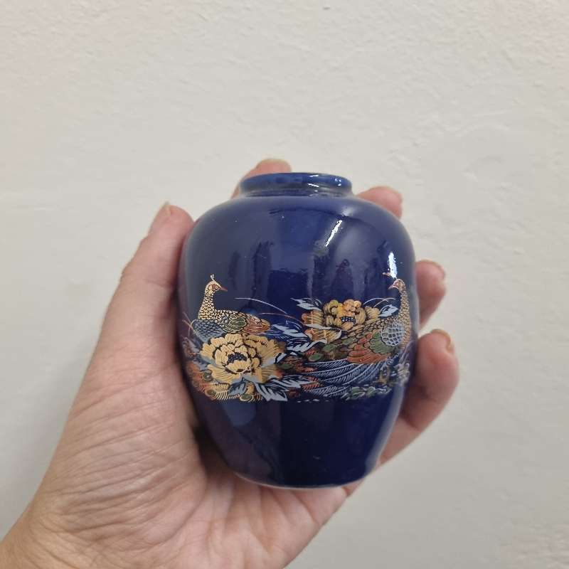 Small Blue Porcelain Vase - Height - 10cm