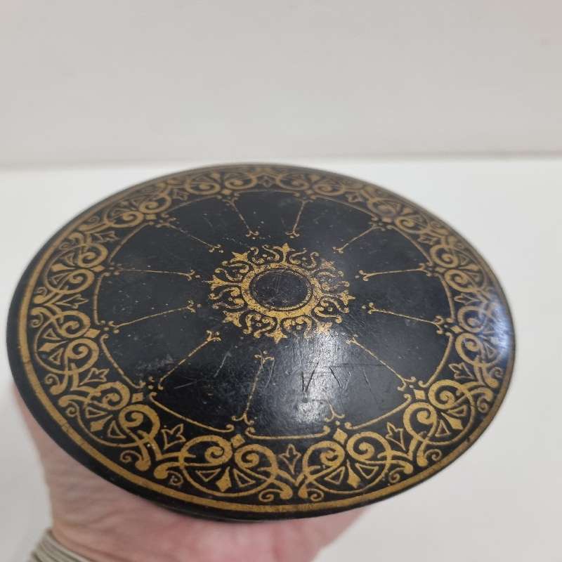 Vintage container with gold detail