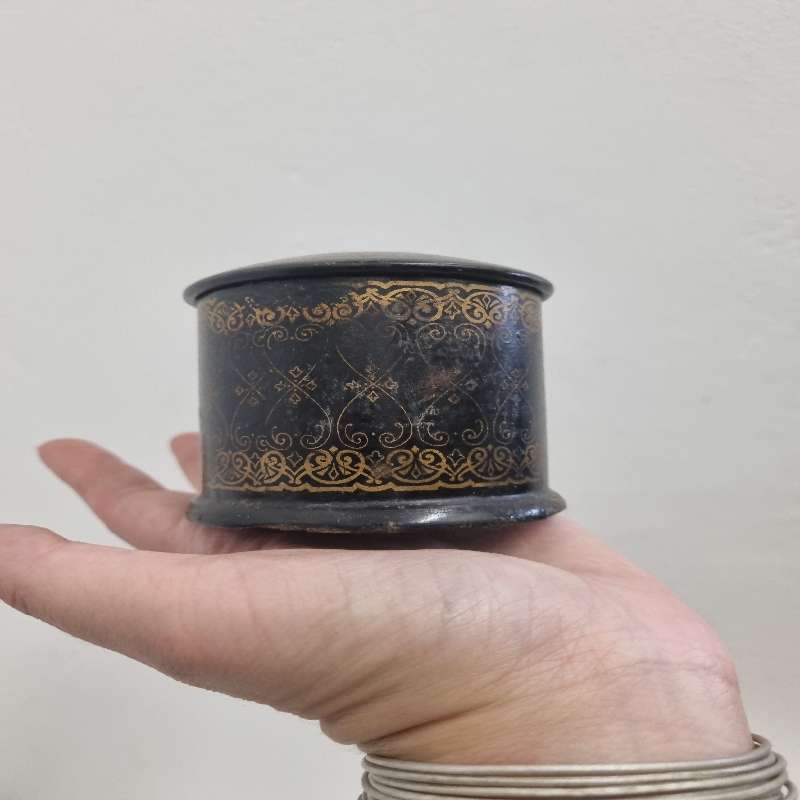 Vintage container with gold detail