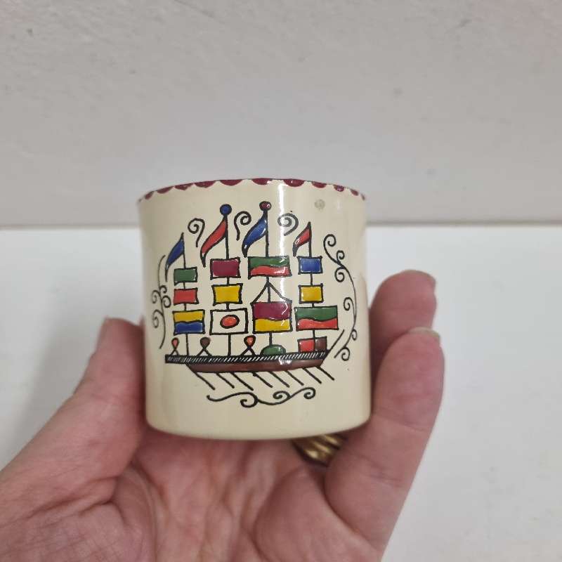 Small Enamel Container / Toothpick holder - Greek Enamel Art