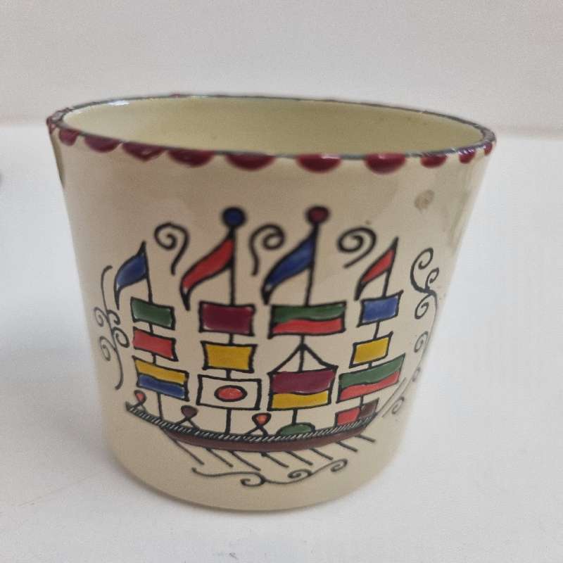 Small Enamel Container / Toothpick holder - Greek Enamel Art