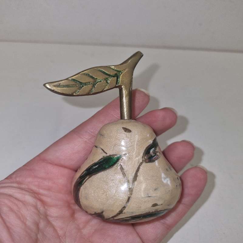 Vintage Brass Pear shaped ornament