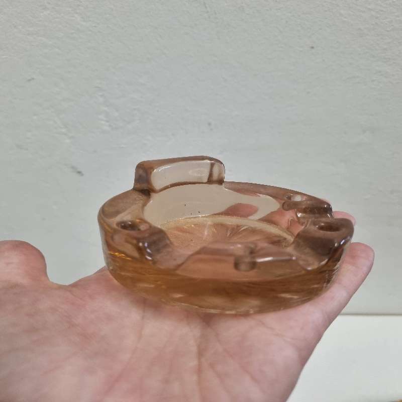 Vintage Pink Glass Ashtray