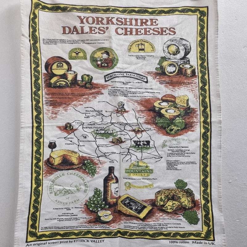 100% Cotton Kitchen Cloth - Yorkshire Dales' Cheeses - UK