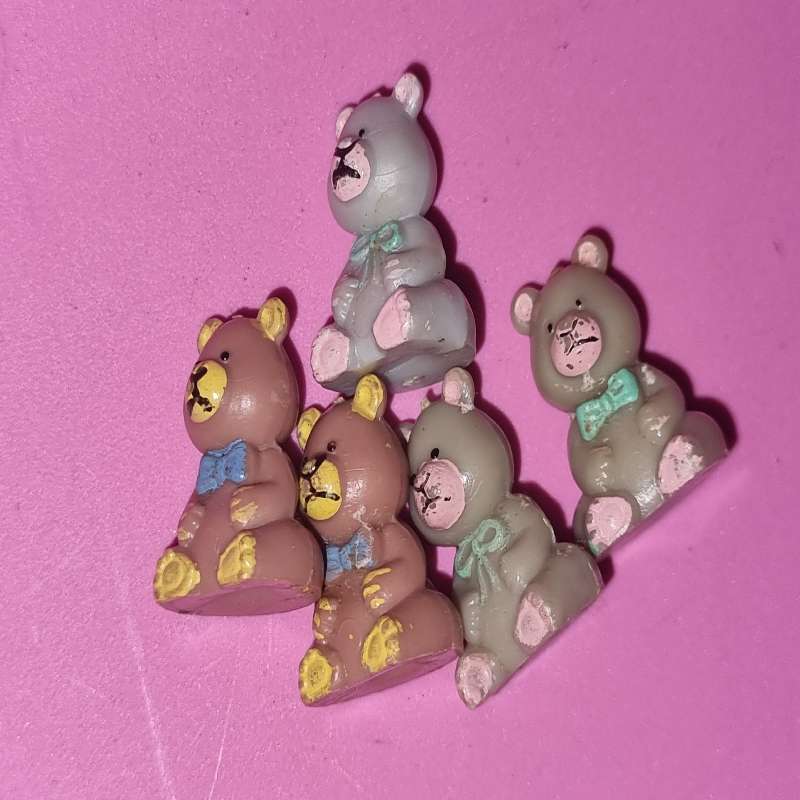5 x Vintage 90s Mini Teddys - Teddy's Wonderland - 1.7cm each