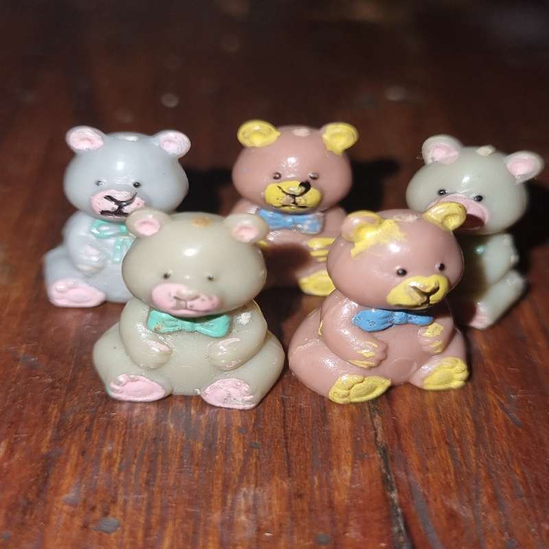 5 x Vintage 90s Mini Teddys - Teddy's Wonderland - 1.7cm each