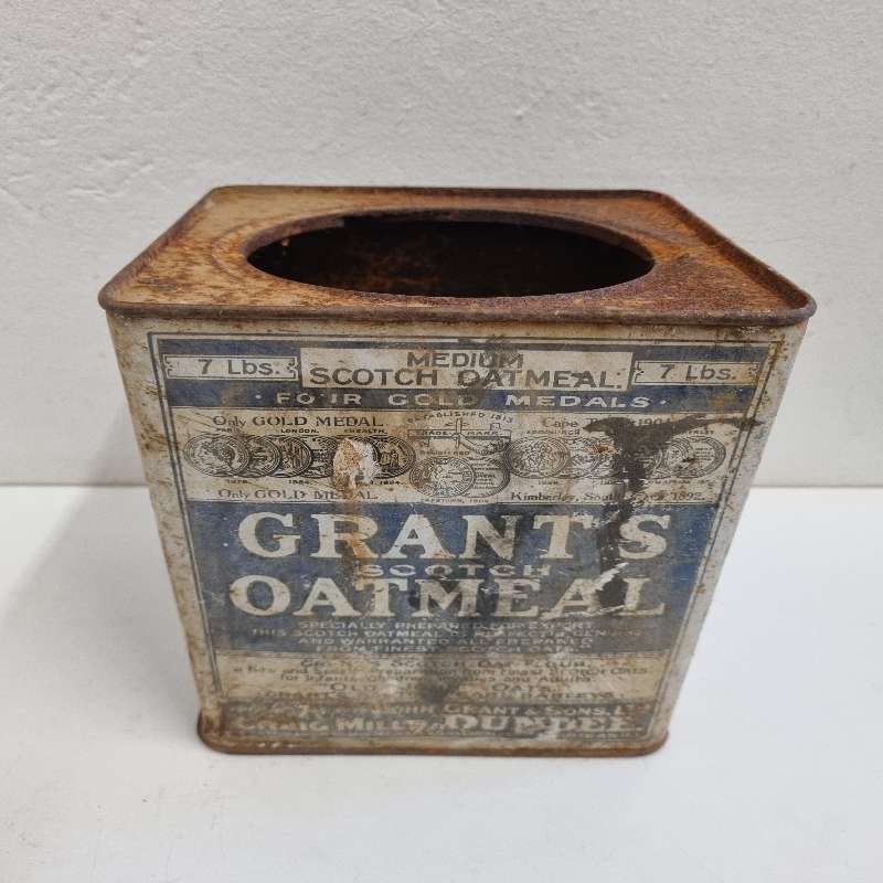 Vintage Grant's Oatmeal Tin - No Lid