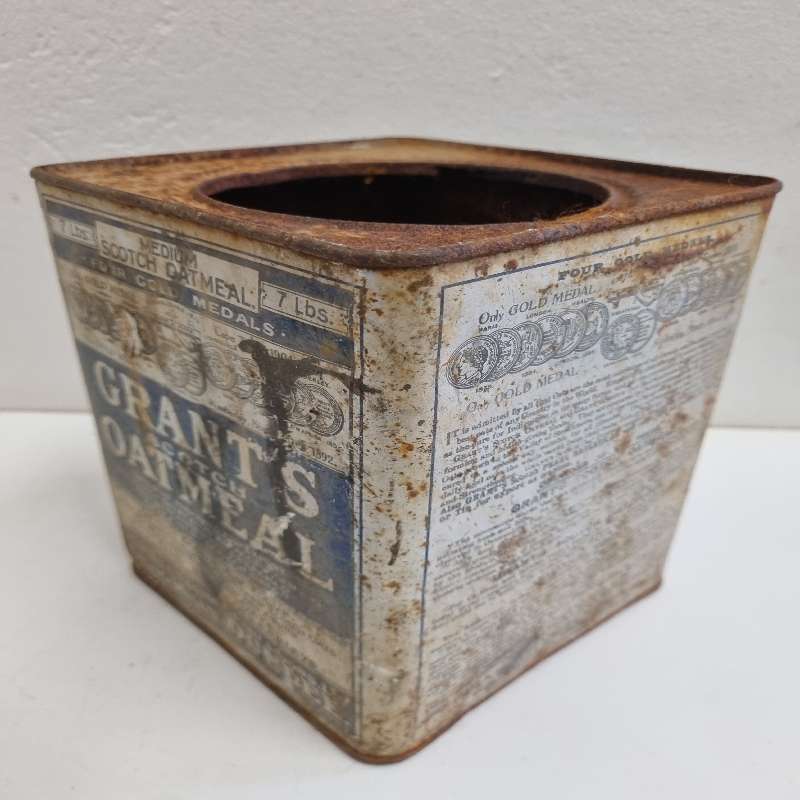 Vintage Grant's Oatmeal Tin - No Lid
