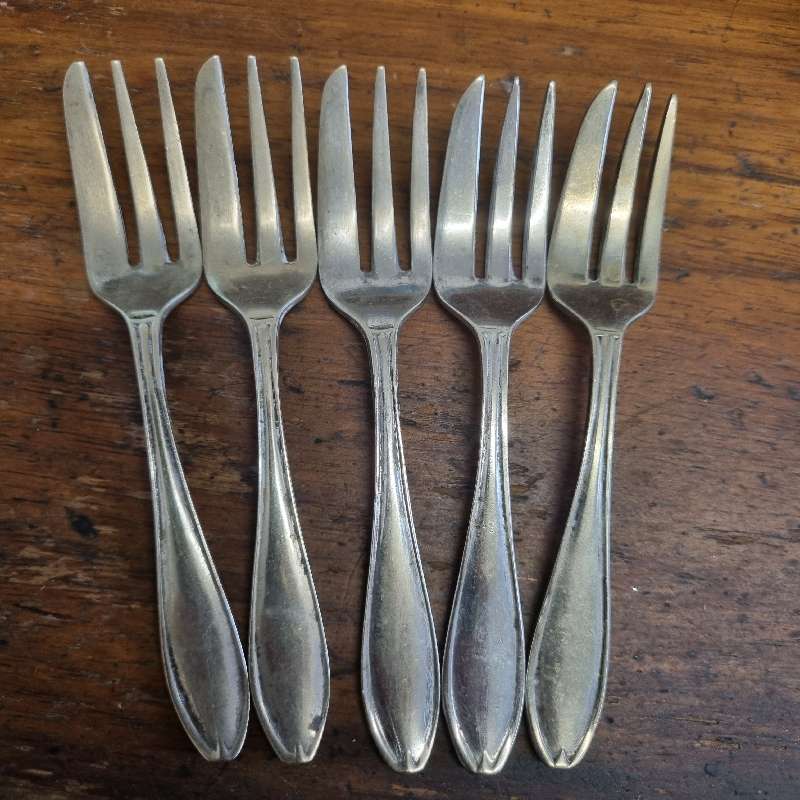5 x EPNS Cake Forks - Vintage