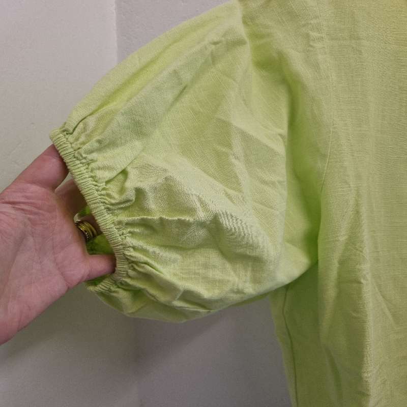 Woolworths Lime Green Shirt with interesting puffy sleeves - Size S
