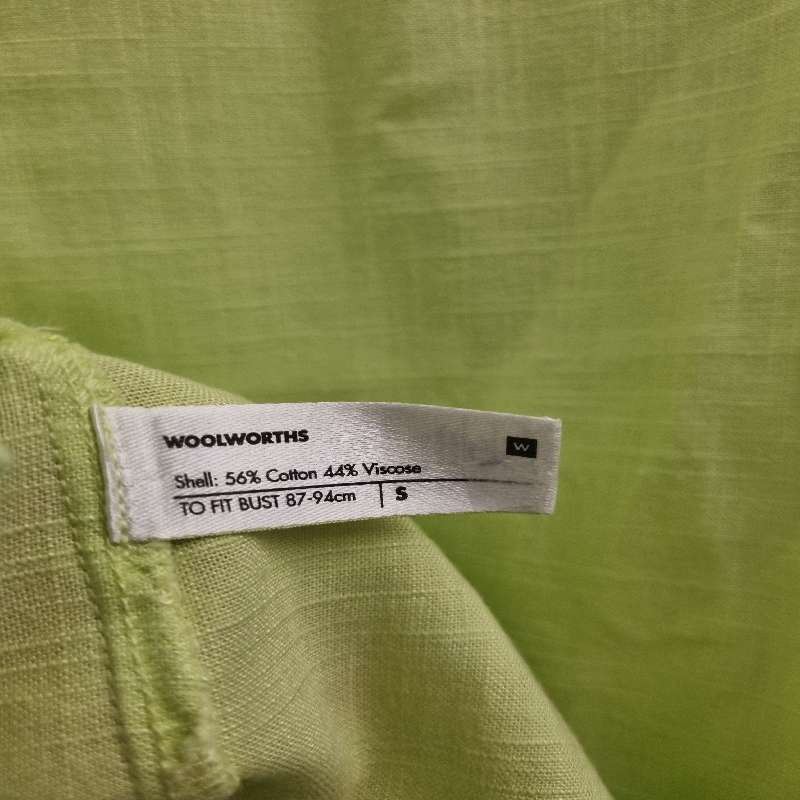 Woolworths Lime Green Shirt with interesting puffy sleeves - Size S