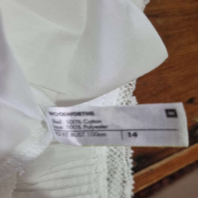 Woolworths Linen Blend White shirt - Size 14