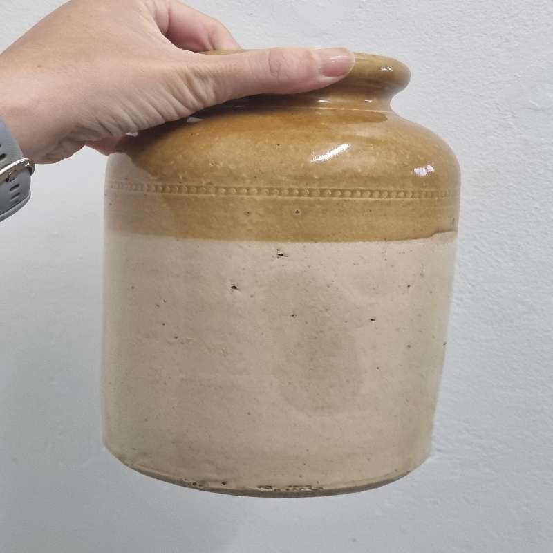 3 x Vintage Stoneware Jars - Largest - 23cm Smallest - 14cm