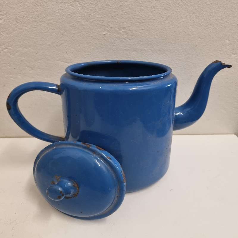 Beautiful Blue Enamel Kettle - Lots of character