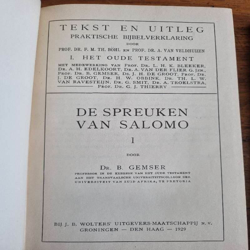 2 x Vintage Books - De Spreuken van Salomo - Prof Dr B Gemser