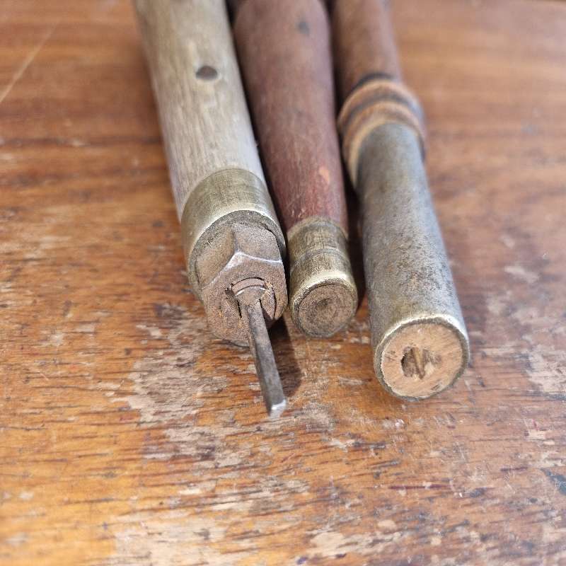 3 x Wooden / Brass vintage tools - See pictures - what you see is what you get
