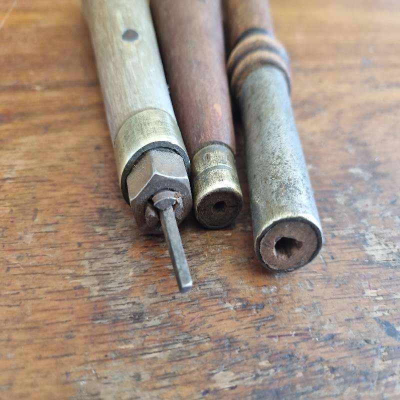 3 x Wooden / Brass vintage tools - See pictures - what you see is what you get