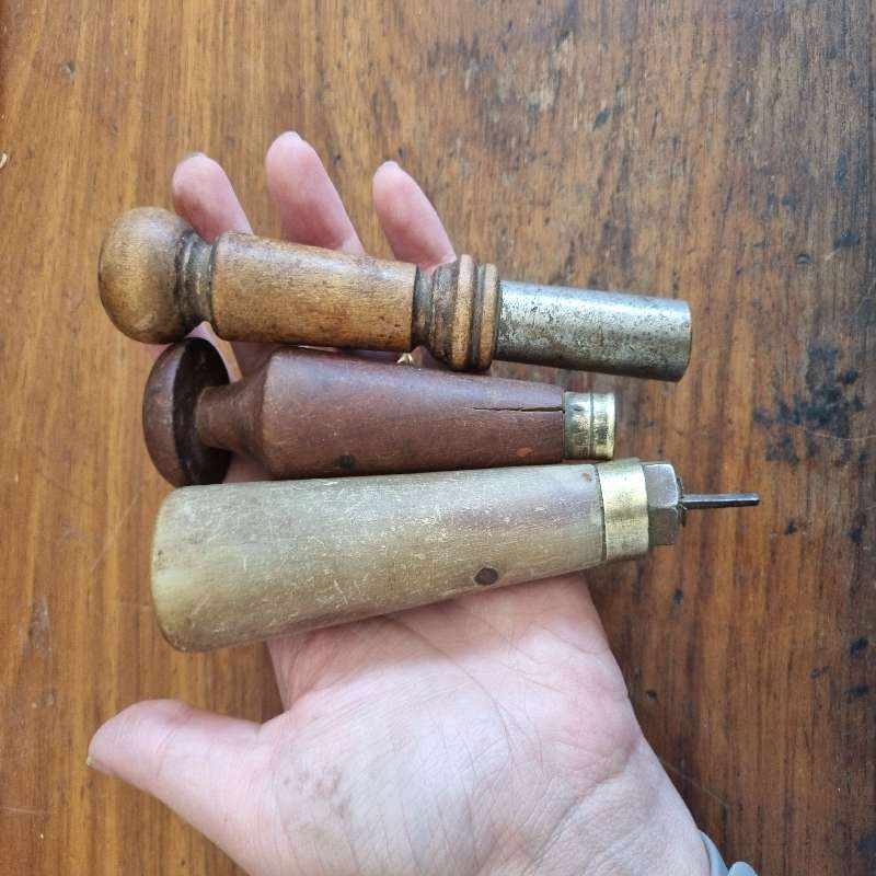 3 x Wooden / Brass vintage tools - See pictures - what you see is what you get