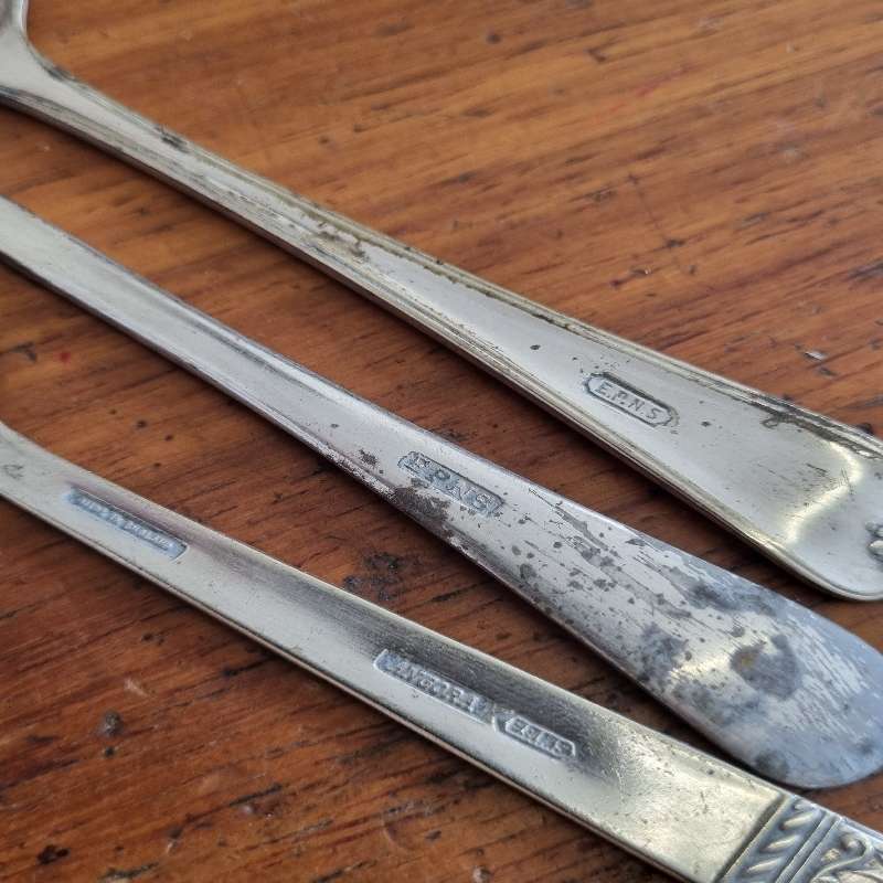 4 x Vintage Interesting forks - EPNS & bone handle