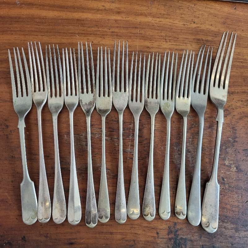 13 x Vintage Forks - all stamped