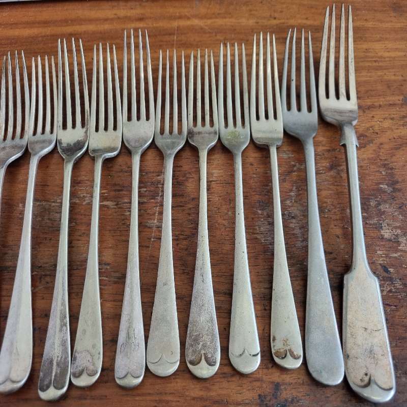 13 x Vintage Forks - all stamped