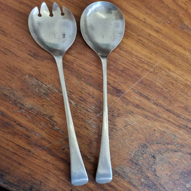 Vintage Salad Serving set - Sipelia - Rustless Nickel Silver - Sheffield England
