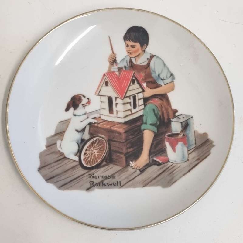 Norman Rockwell Plate - A Dollhouse For Sis - Diameter - 16.5cm