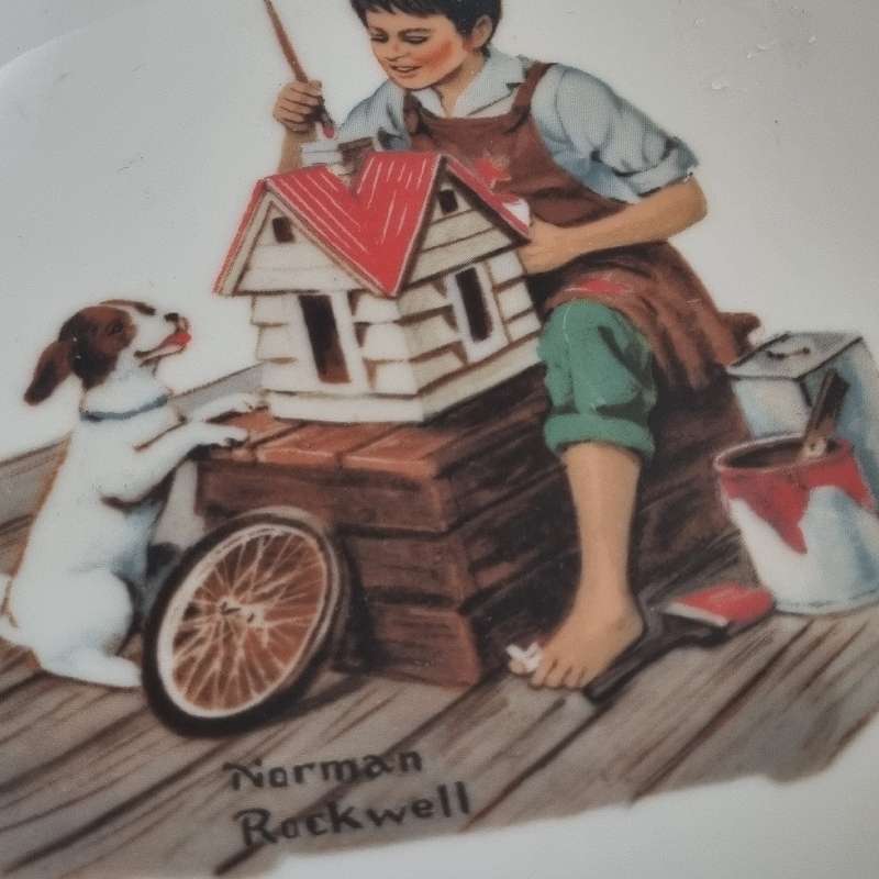 Norman Rockwell Plate - A Dollhouse For Sis - Diameter - 16.5cm