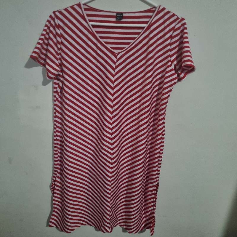 Red and White Striped Shein Dress - Size XL