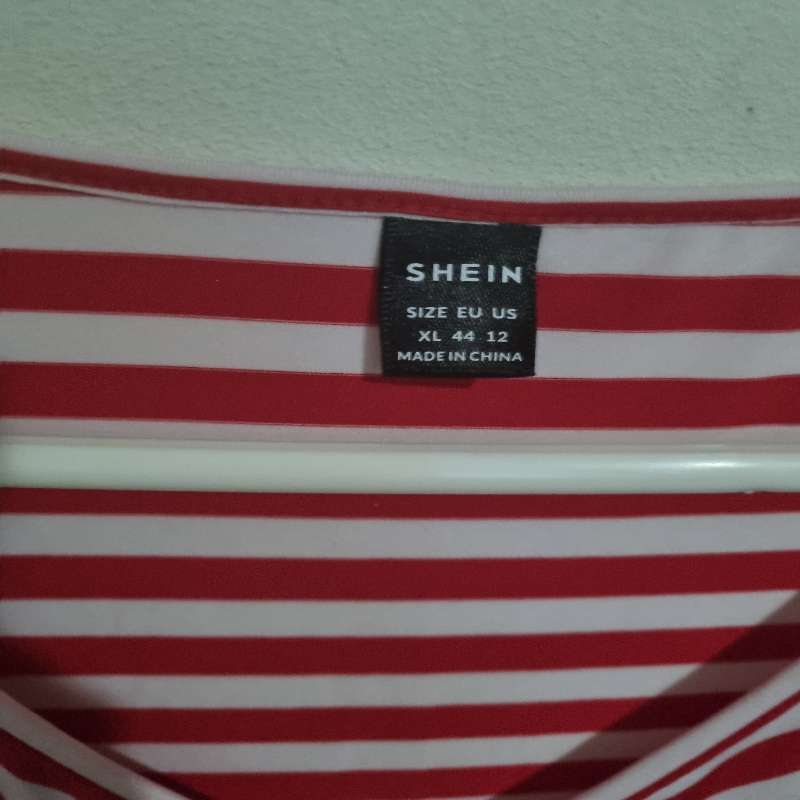 Red and White Striped Shein Dress - Size XL