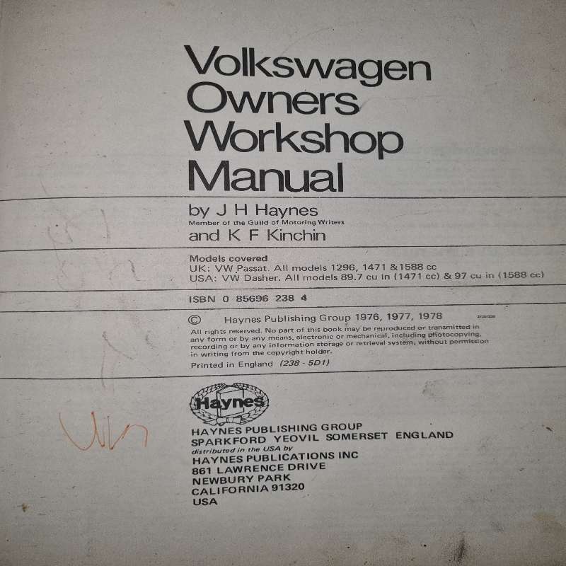 VW Passat - Owners Workshop Manual