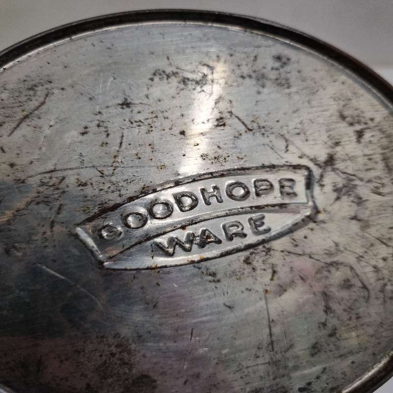 Vintage Red and White Goodhope Ware Sugar Tin