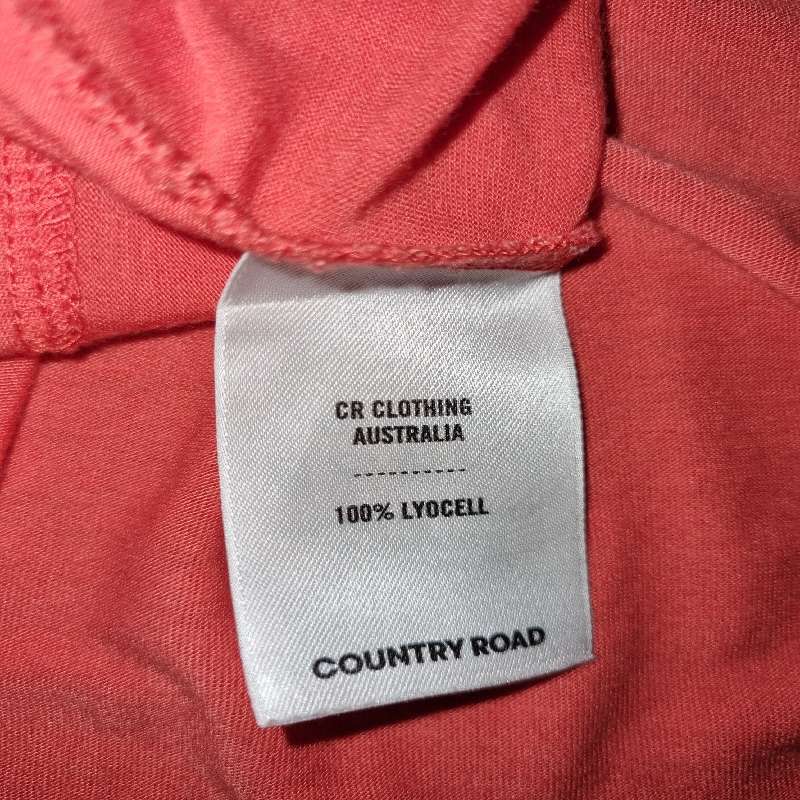 Country Road summer top with interesting detail - coral colour - Size M