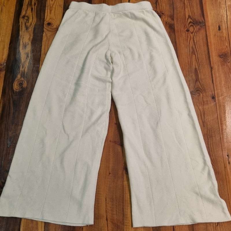 Wide Leg soft knitted pants - Cream - Size S