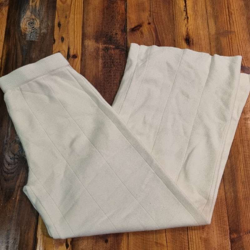 Wide Leg soft knitted pants - Cream - Size S