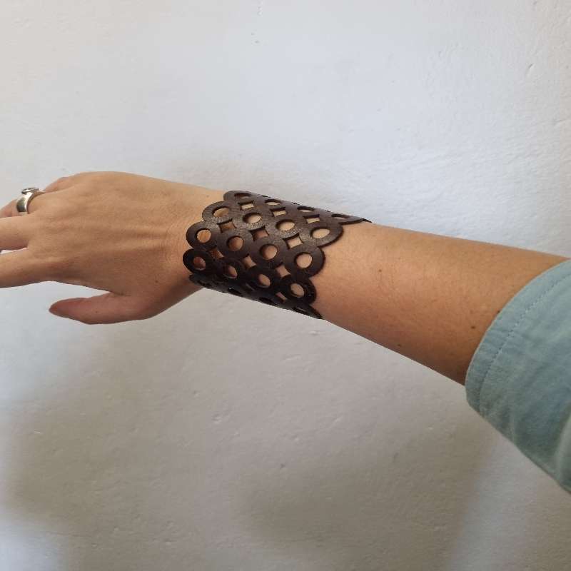 Leather Bracelet with brass studs